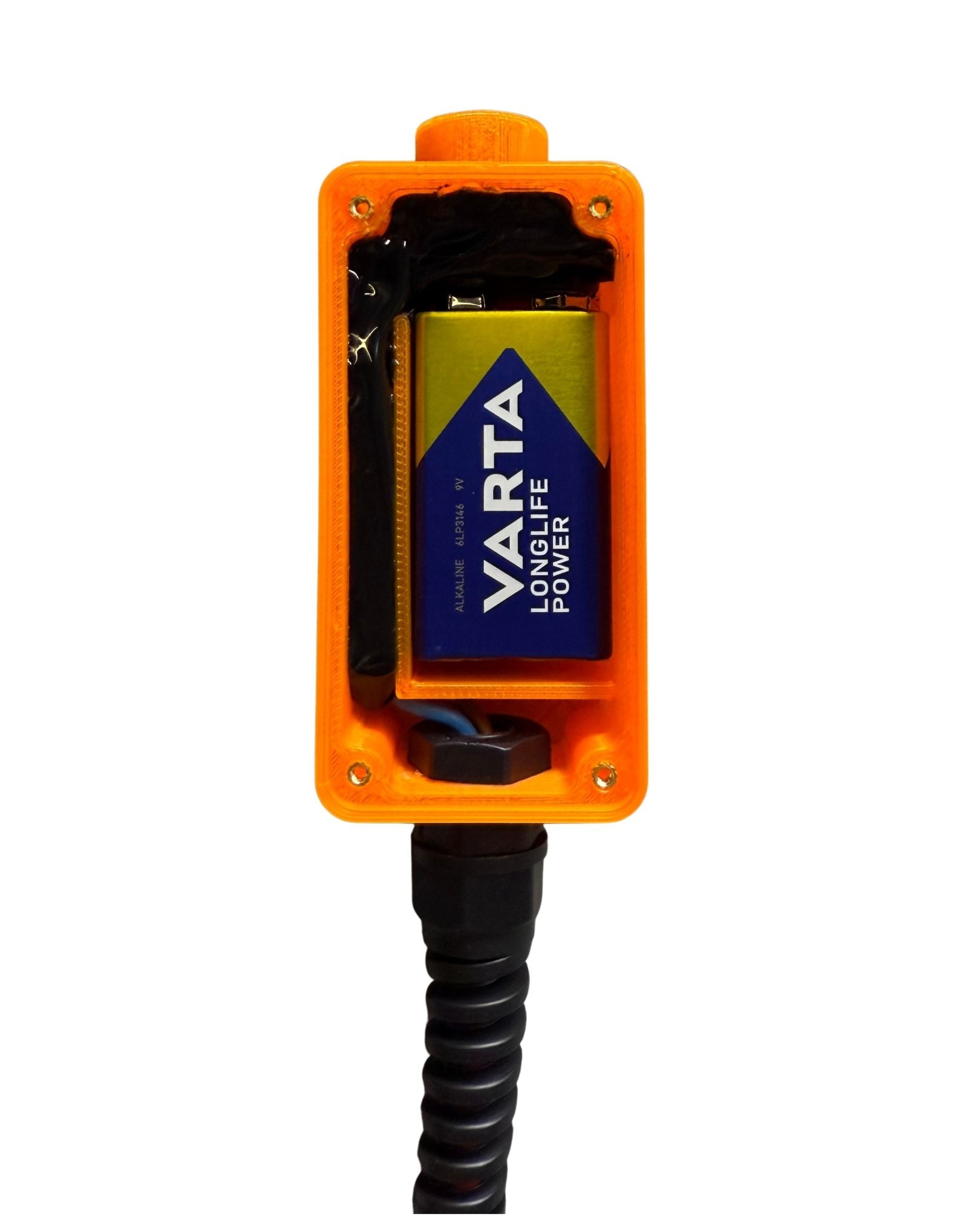 Χειροποίητο continuity tester με μπαταρία 9V, εσωτερικές κολλήσεις και προστασία θερμοσυστελλόμενων