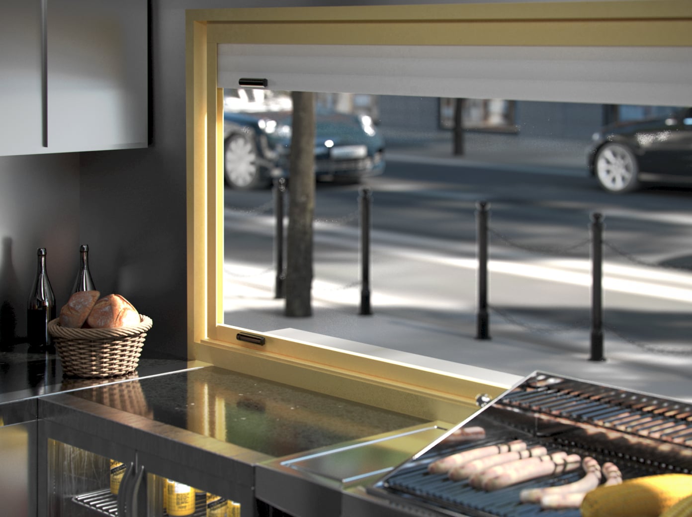 Ajax DoorProtect εγκατεστημένος σε πόρτα εισόδου