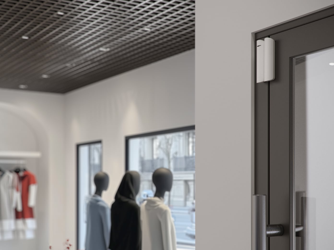 Ajax DoorProtect εγκατεστημένος σε πόρτα εισόδου