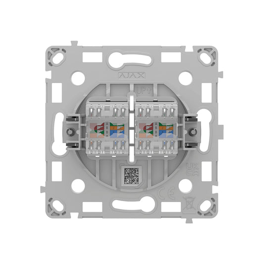 Ajax OutletCore LAN Vertical Black – κάθετη διπλή πρίζα Ethernet