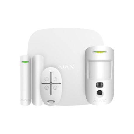 Ajax StarterKit Cam Plus HDR White – Hub 2 Plus, MotionCam HDR, DoorProtect & SpaceControl